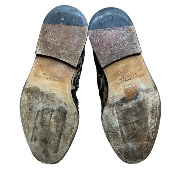 GIVENCHY Studded Leopard Print Buckle Leather Ankle Boot Size 36 - Picture 8 of 13